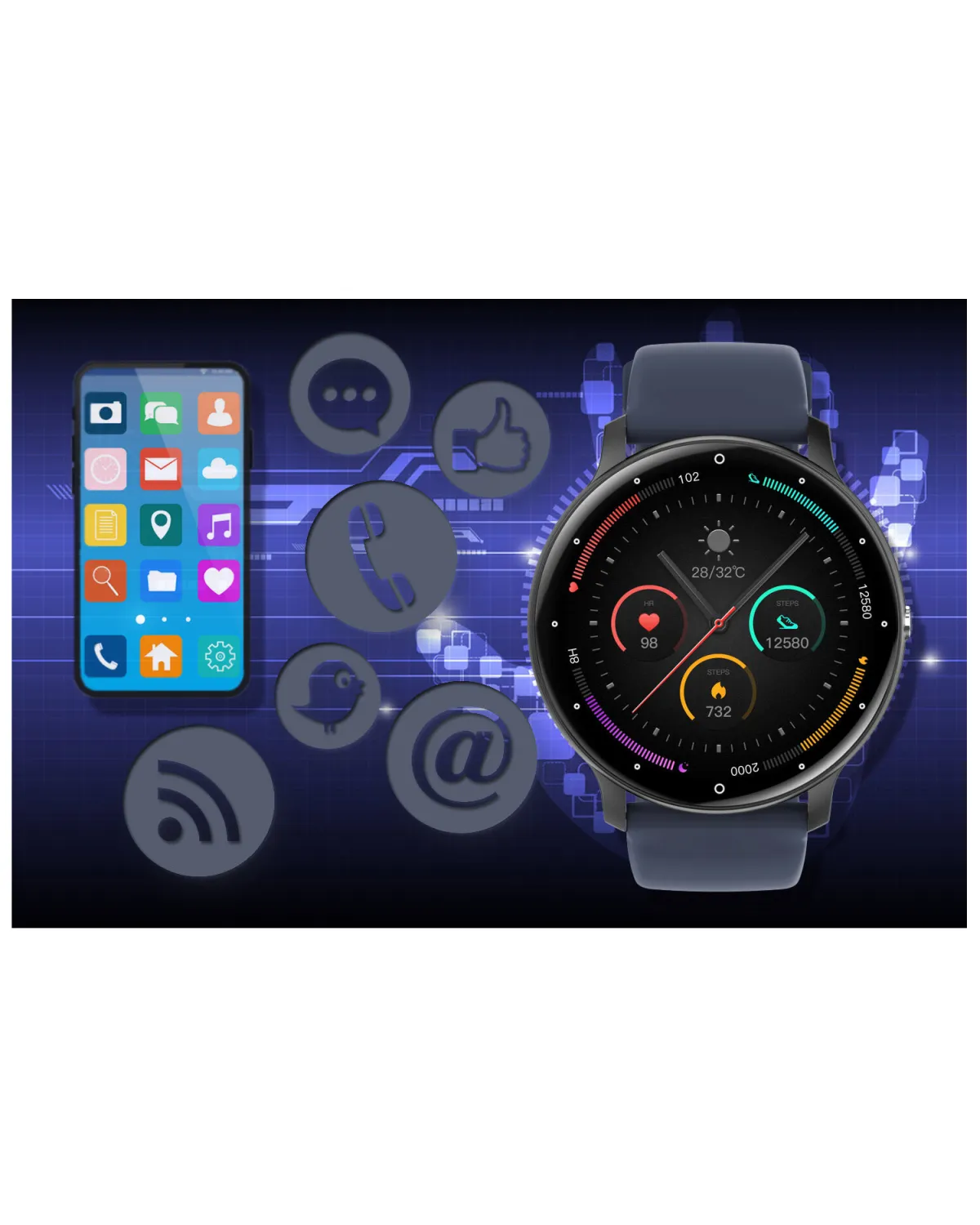 SMARTWATCH UNISEX GRAVITY GT1-1 PRO - ROZMOWY BLUETOOTH, DODATKOWY PASEK (sg027a)