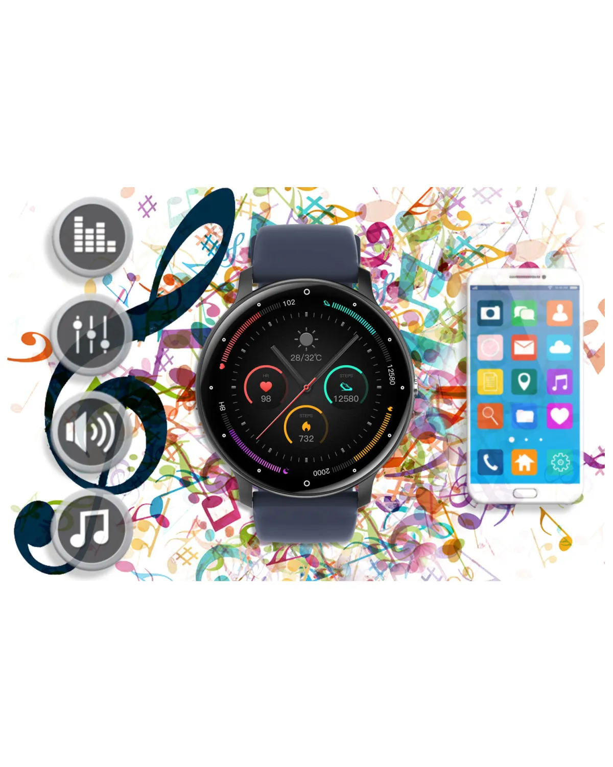 SMARTWATCH UNISEX GRAVITY GT1-1 PRO - ROZMOWY BLUETOOTH, DODATKOWY PASEK (sg027a)