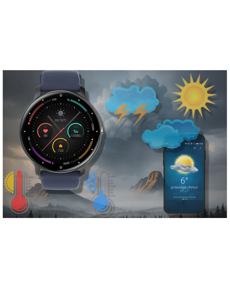 SMARTWATCH UNISEX GRAVITY GT1-1 PRO - ROZMOWY BLUETOOTH, DODATKOWY PASEK (sg027a)