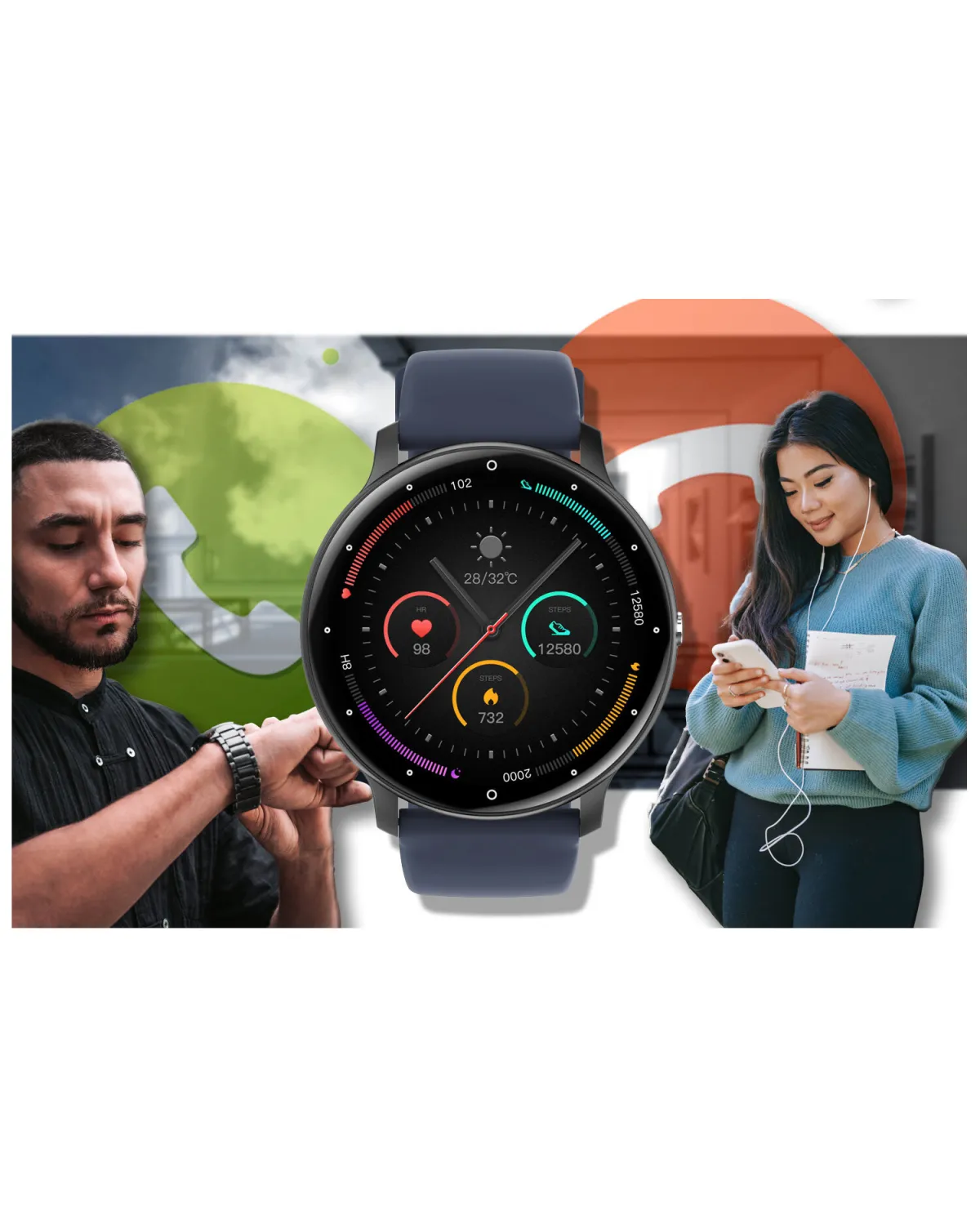 SMARTWATCH UNISEX GRAVITY GT1-1 PRO - ROZMOWY BLUETOOTH, DODATKOWY PASEK (sg027a)