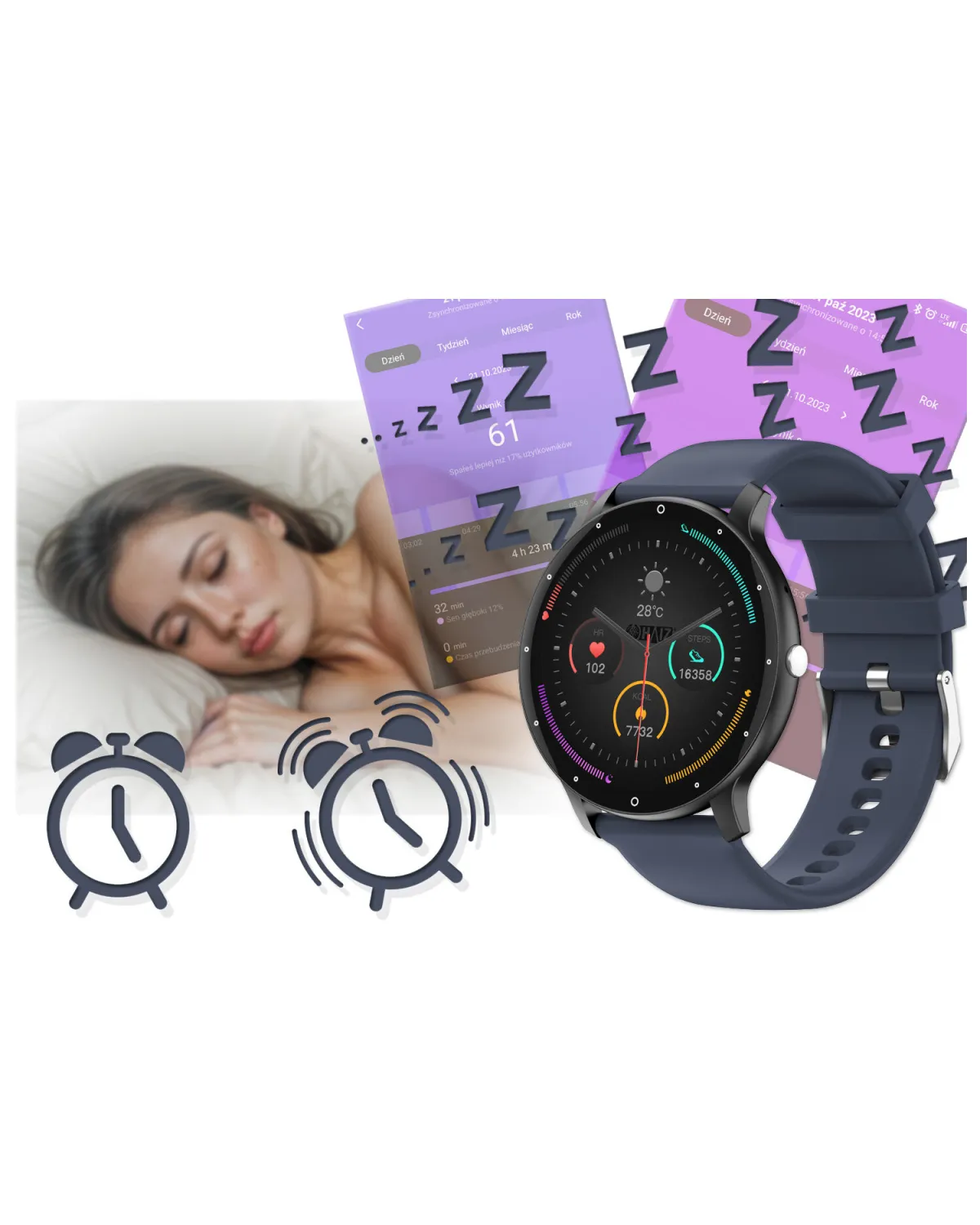 SMARTWATCH UNISEX GRAVITY GT1-1 PRO - ROZMOWY BLUETOOTH, DODATKOWY PASEK (sg027a)