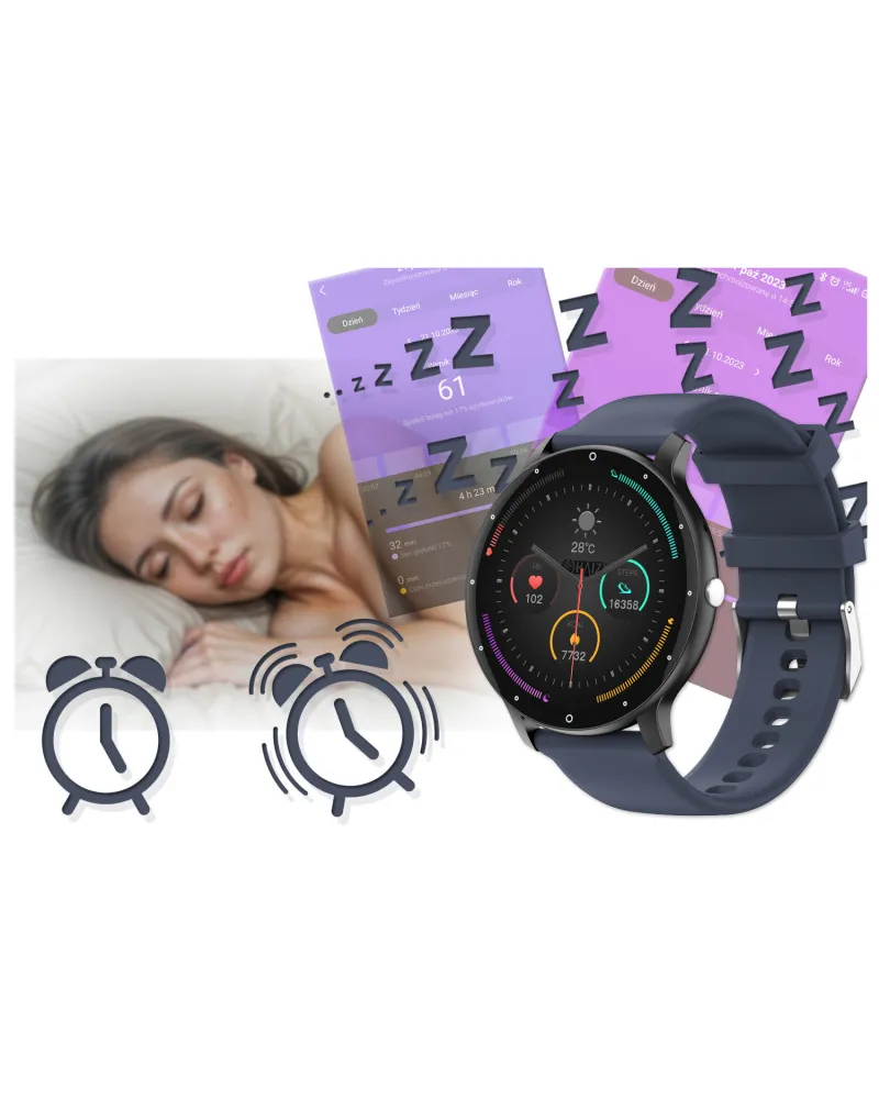 SMARTWATCH UNISEX GRAVITY GT1-1 PRO - ROZMOWY BLUETOOTH, DODATKOWY PASEK (sg027a)