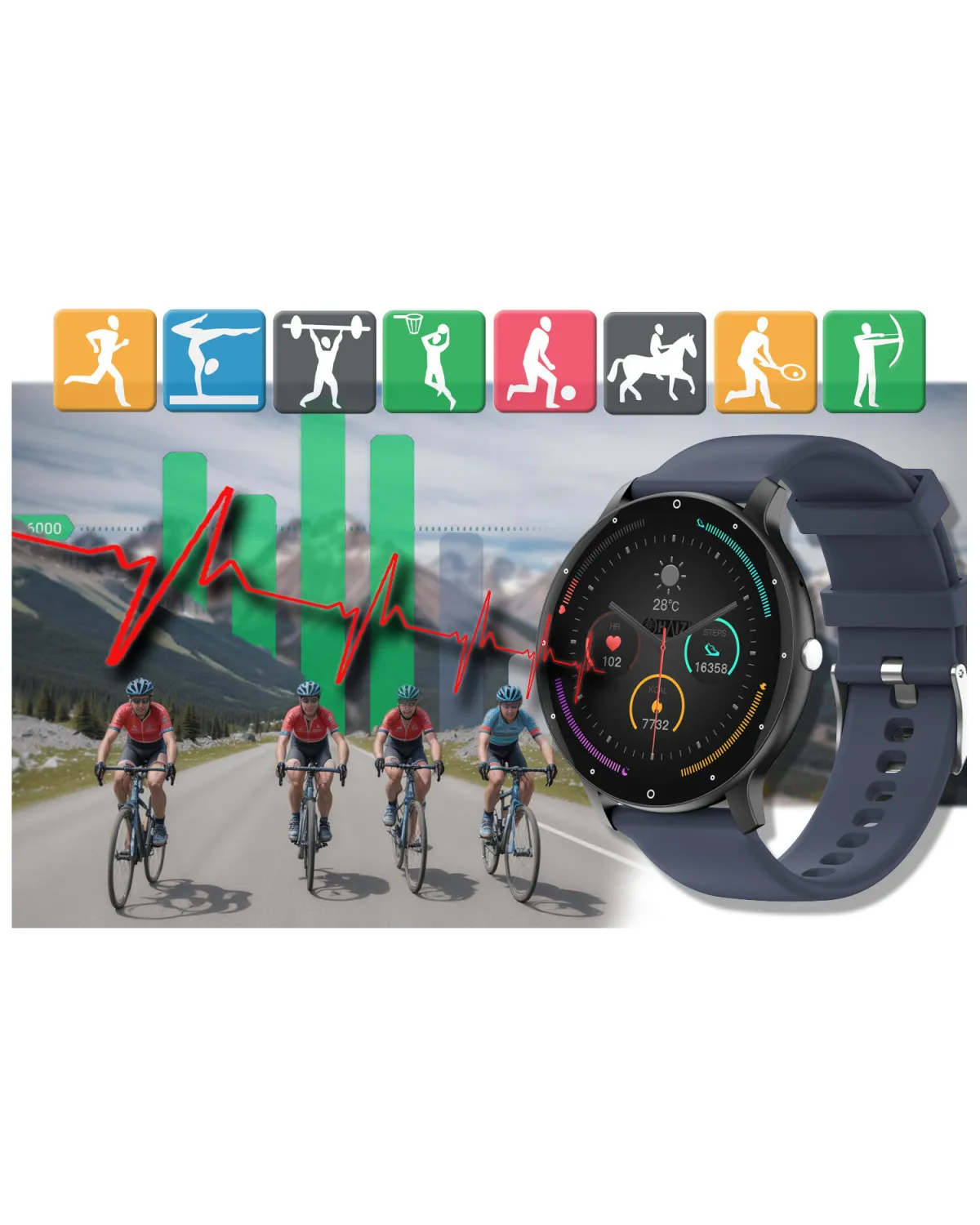SMARTWATCH UNISEX GRAVITY GT1-1 PRO - ROZMOWY BLUETOOTH, DODATKOWY PASEK (sg027a)