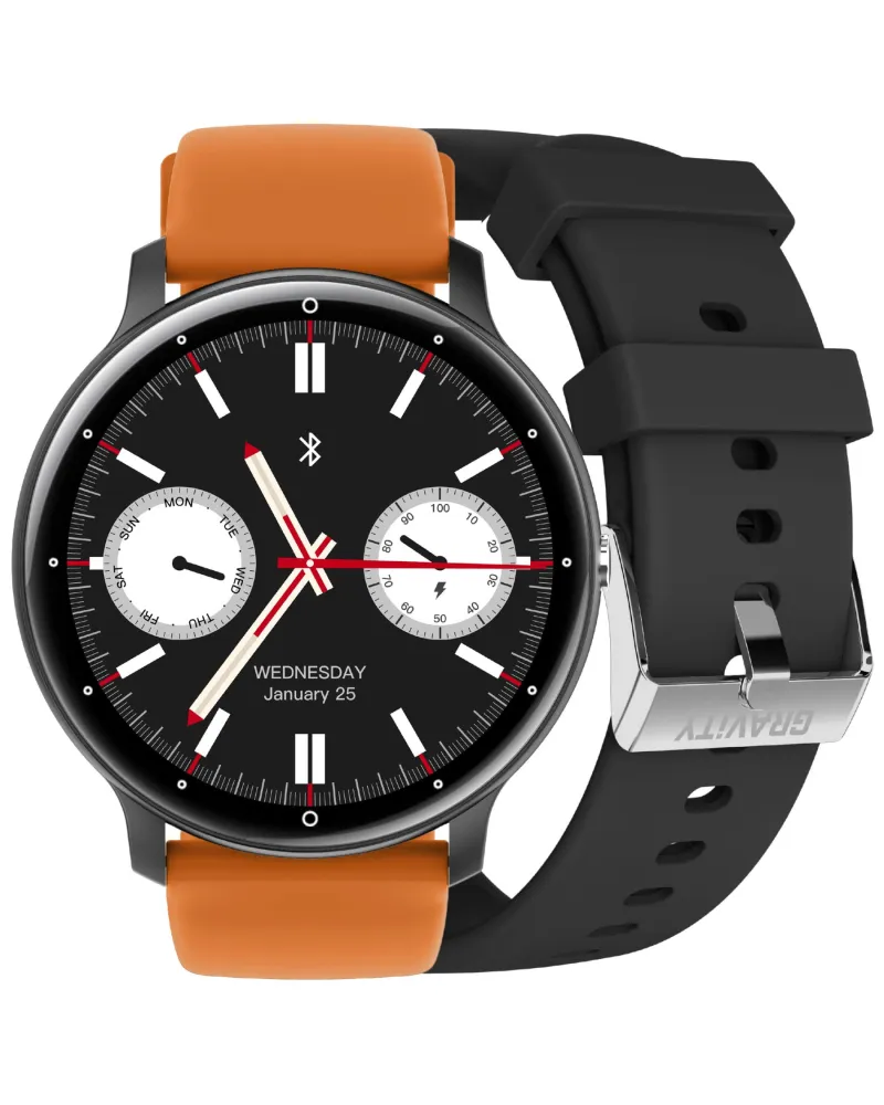 SMARTWATCH UNISEX GRAVITY GT1-2 PRO - ROZMOWY BLUETOOTH, DODATKOWY PASEK (sg027b)