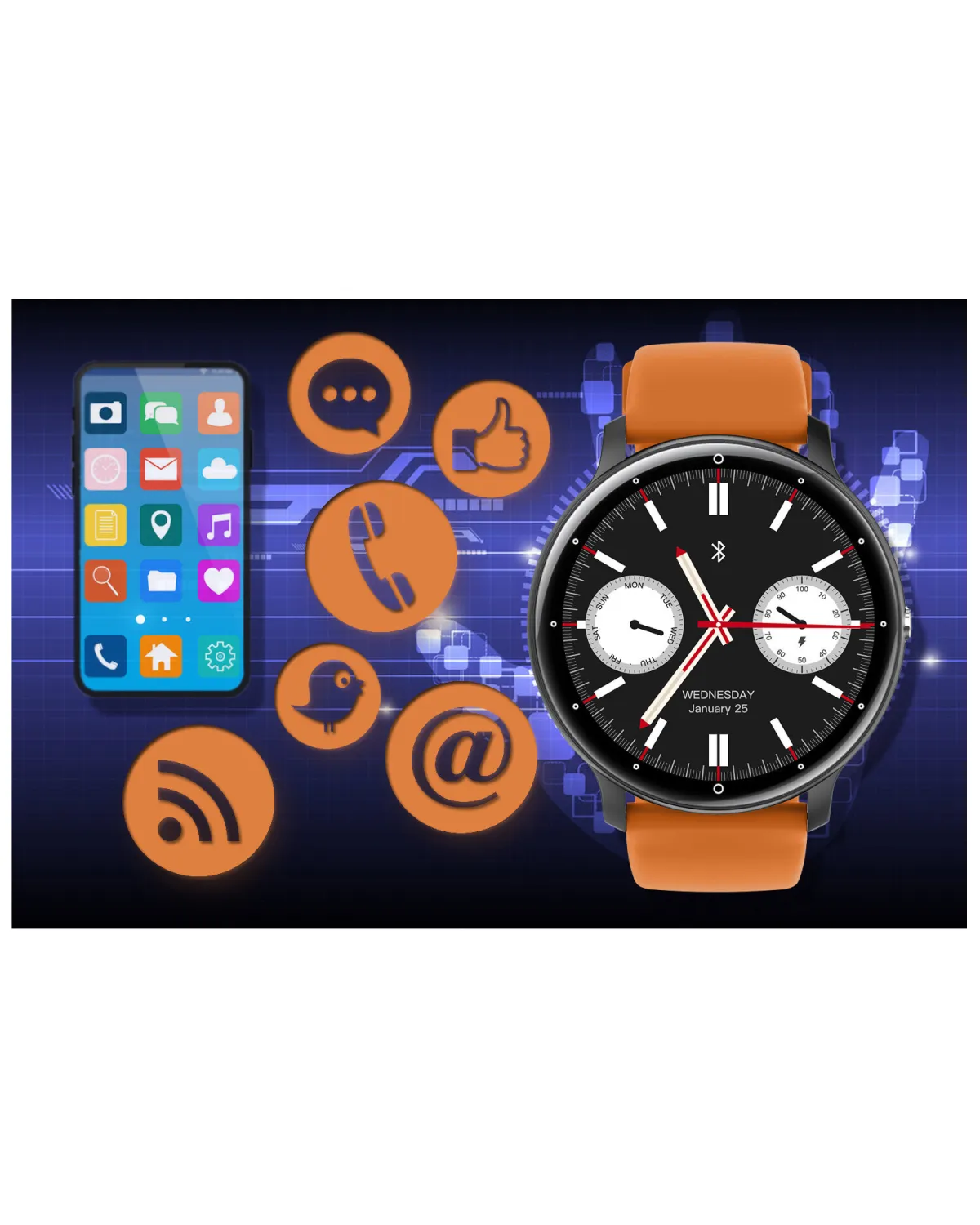 SMARTWATCH UNISEX GRAVITY GT1-2 PRO - ROZMOWY BLUETOOTH, DODATKOWY PASEK (sg027b)