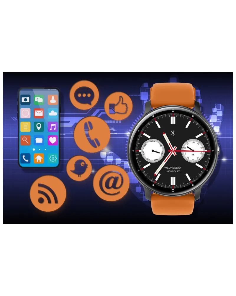SMARTWATCH UNISEX GRAVITY GT1-2 PRO - ROZMOWY BLUETOOTH, DODATKOWY PASEK (sg027b)