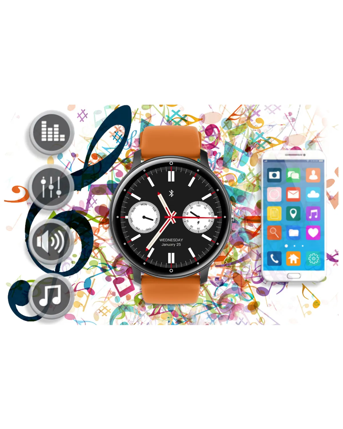 SMARTWATCH UNISEX GRAVITY GT1-2 PRO - ROZMOWY BLUETOOTH, DODATKOWY PASEK (sg027b)