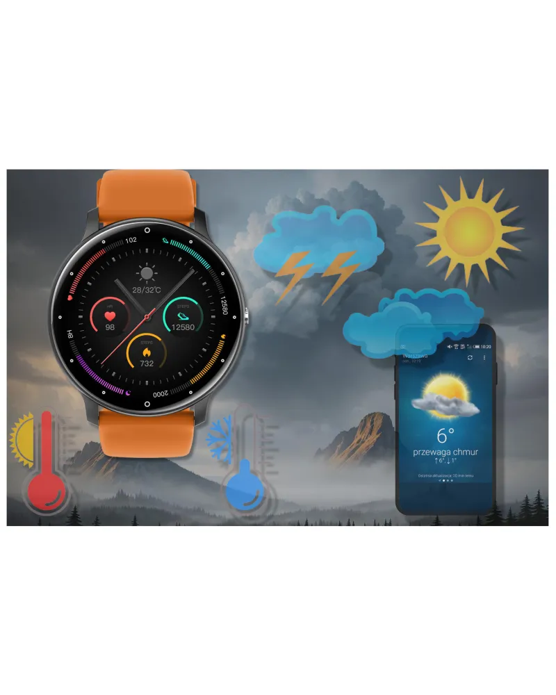 SMARTWATCH UNISEX GRAVITY GT1-2 PRO - ROZMOWY BLUETOOTH, DODATKOWY PASEK (sg027b)