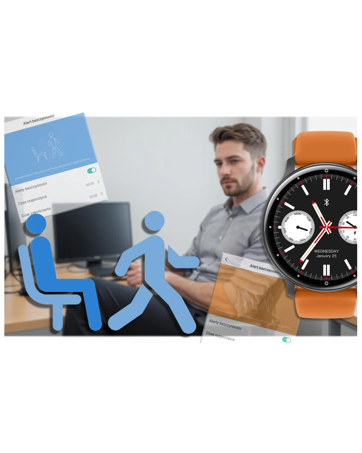 SMARTWATCH UNISEX GRAVITY GT1-2 PRO - ROZMOWY BLUETOOTH, DODATKOWY PASEK (sg027b)