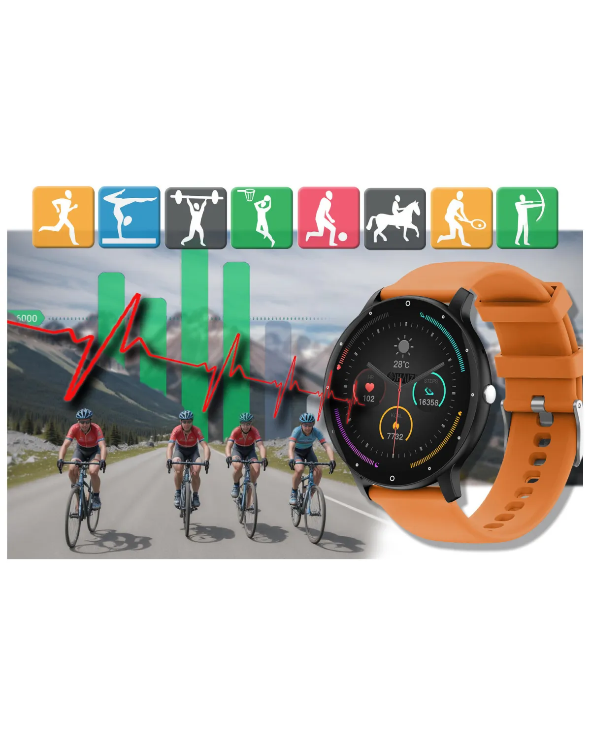 SMARTWATCH UNISEX GRAVITY GT1-2 PRO - ROZMOWY BLUETOOTH, DODATKOWY PASEK (sg027b)