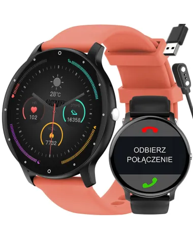 SMARTWATCH UNISEX GRAVITY GT1-3 PRO - ROZMOWY BLUETOOTH, DODATKOWY PASEK (sg027c)