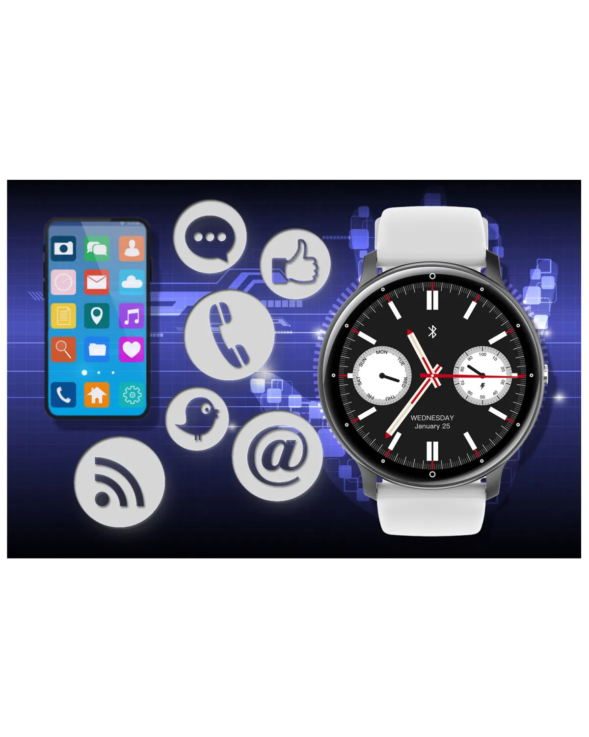 SMARTWATCH UNISEX GRAVITY GT1-4 PRO - ROZMOWY BLUETOOTH, DODATKOWY PASEK (sg027d)