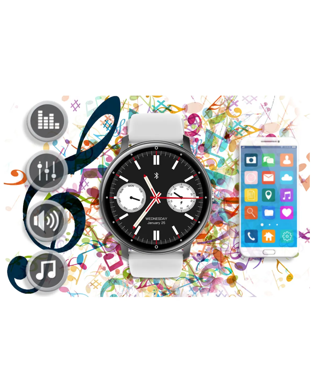 SMARTWATCH UNISEX GRAVITY GT1-4 PRO - ROZMOWY BLUETOOTH, DODATKOWY PASEK (sg027d)