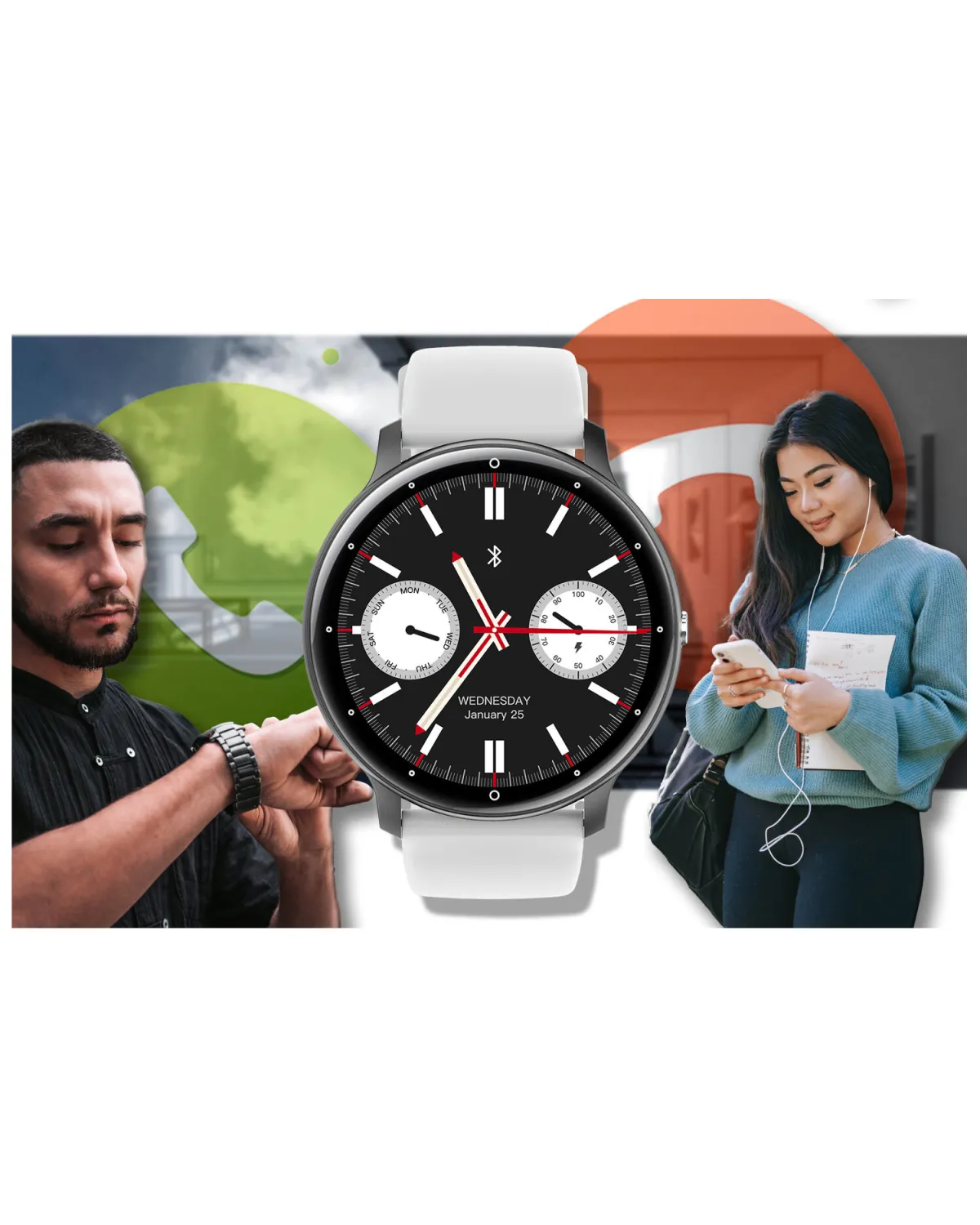 SMARTWATCH UNISEX GRAVITY GT1-4 PRO - ROZMOWY BLUETOOTH, DODATKOWY PASEK (sg027d)