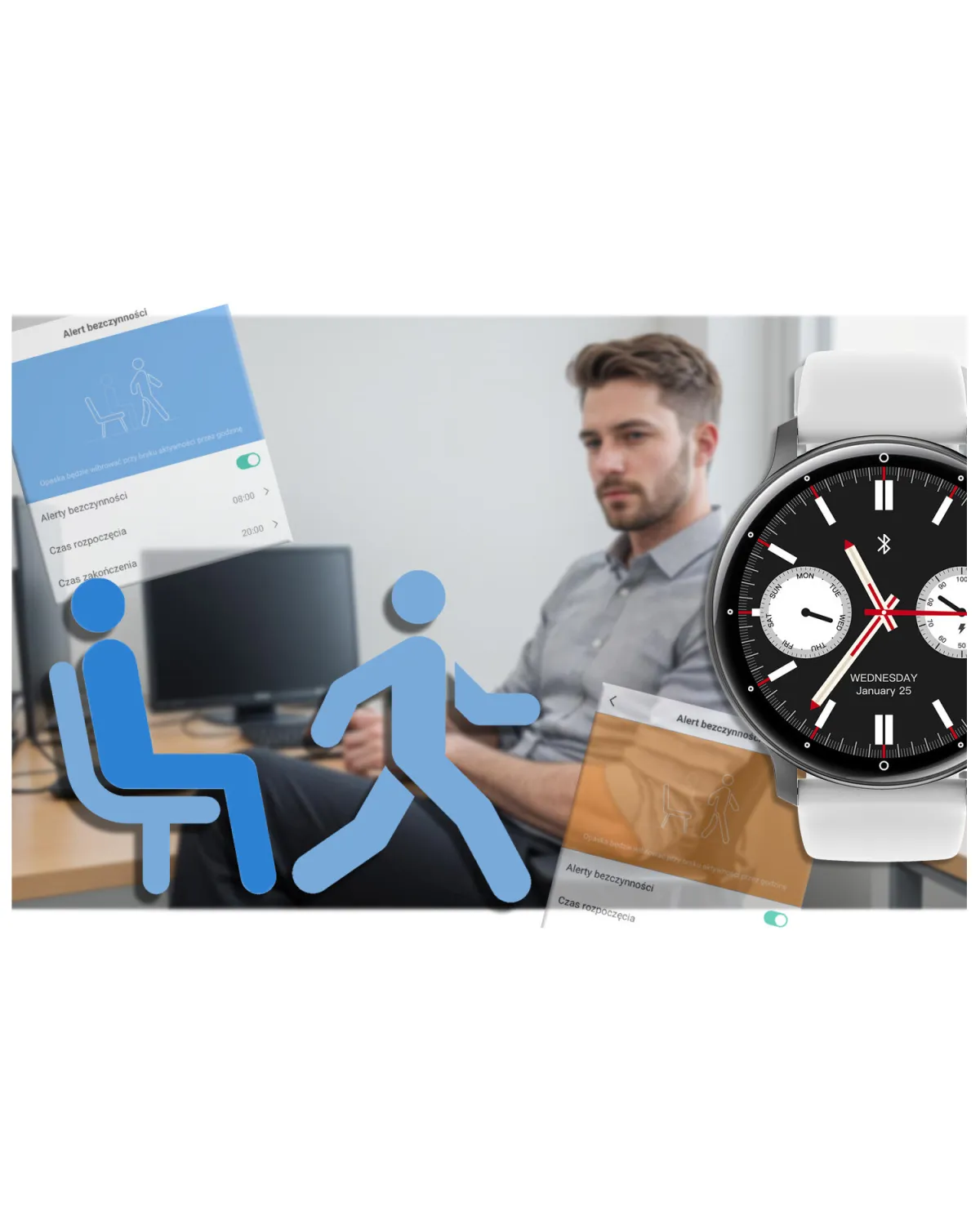 SMARTWATCH UNISEX GRAVITY GT1-4 PRO - ROZMOWY BLUETOOTH, DODATKOWY PASEK (sg027d)