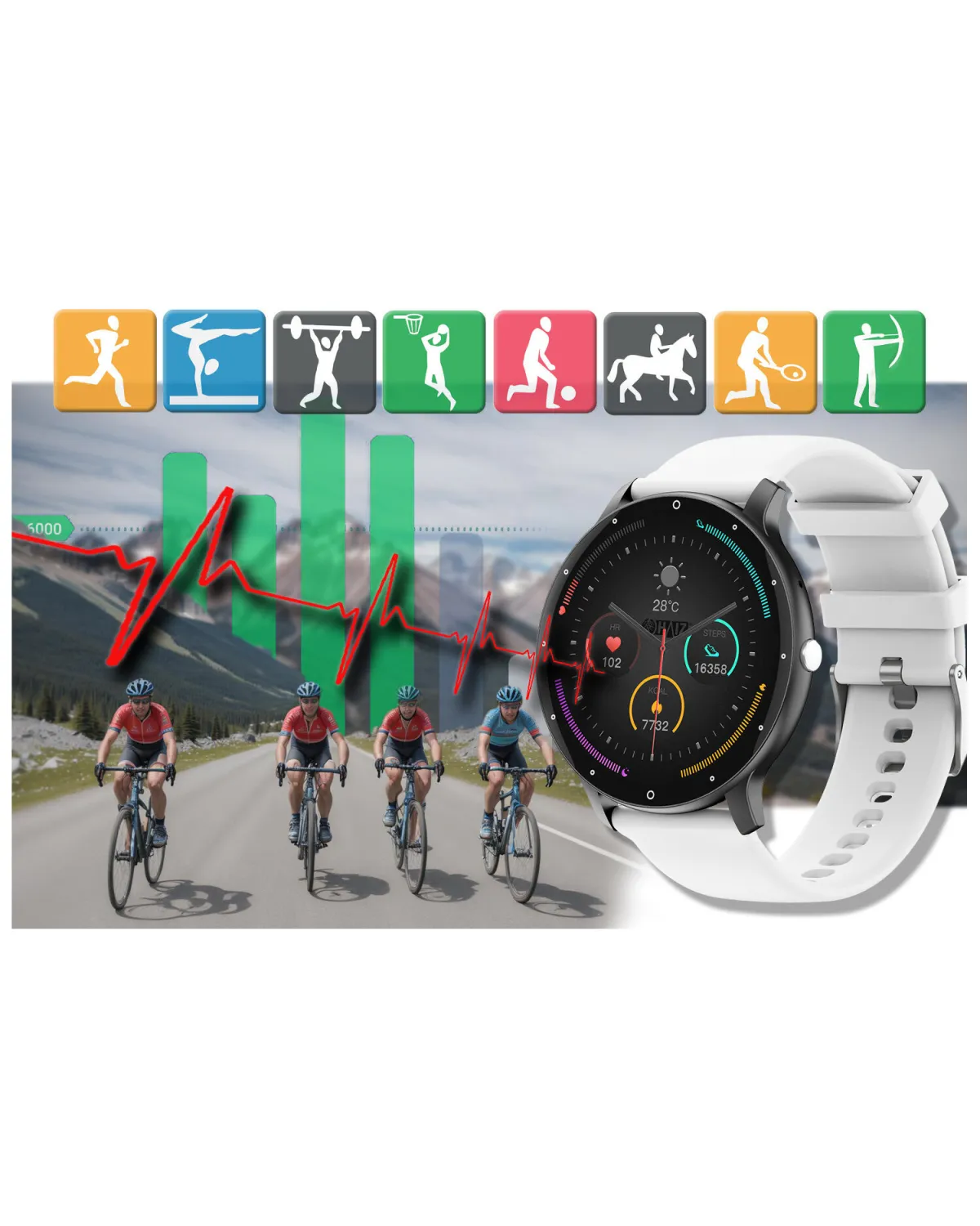 SMARTWATCH UNISEX GRAVITY GT1-4 PRO - ROZMOWY BLUETOOTH, DODATKOWY PASEK (sg027d)