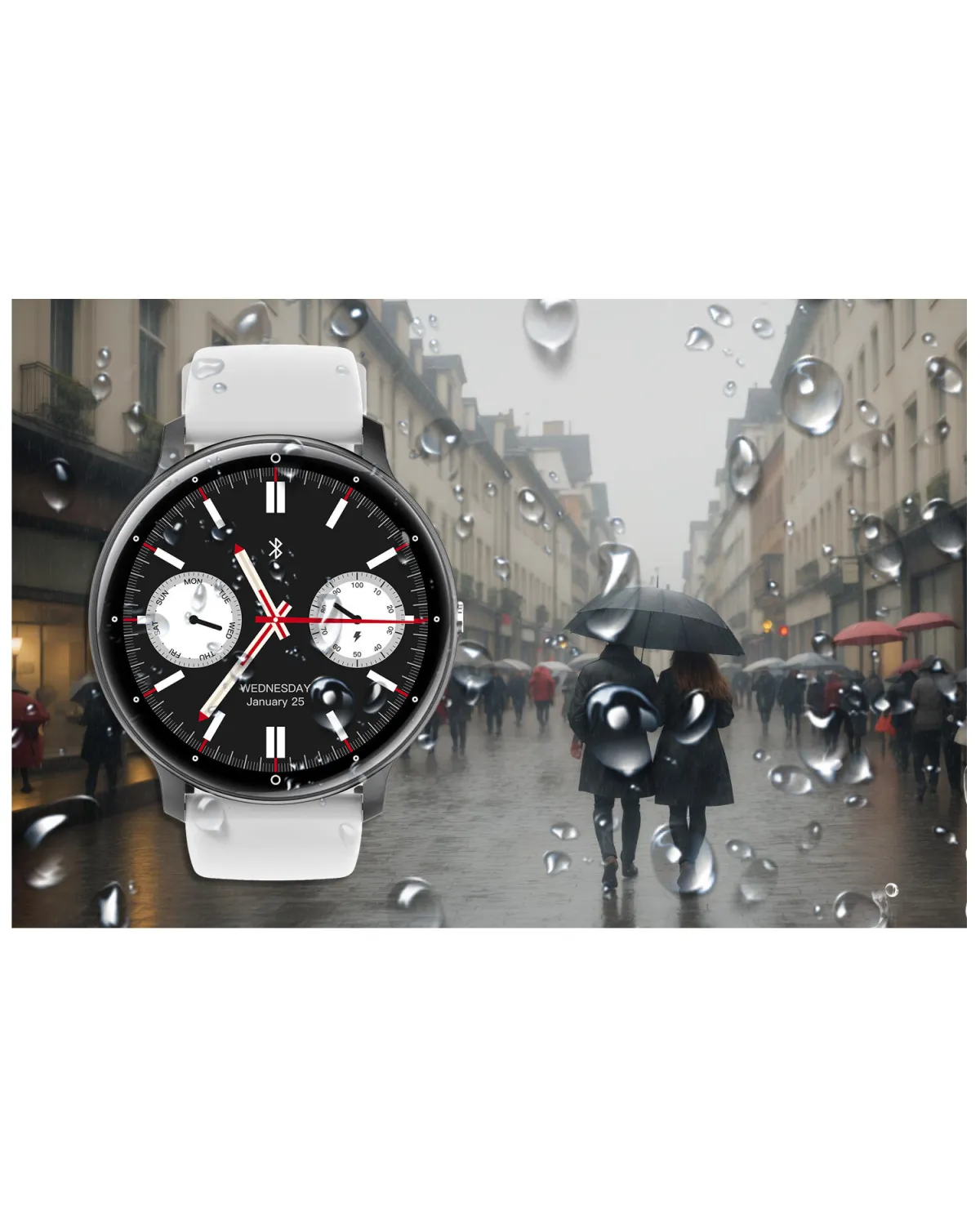 SMARTWATCH UNISEX GRAVITY GT1-4 PRO - ROZMOWY BLUETOOTH, DODATKOWY PASEK (sg027d)