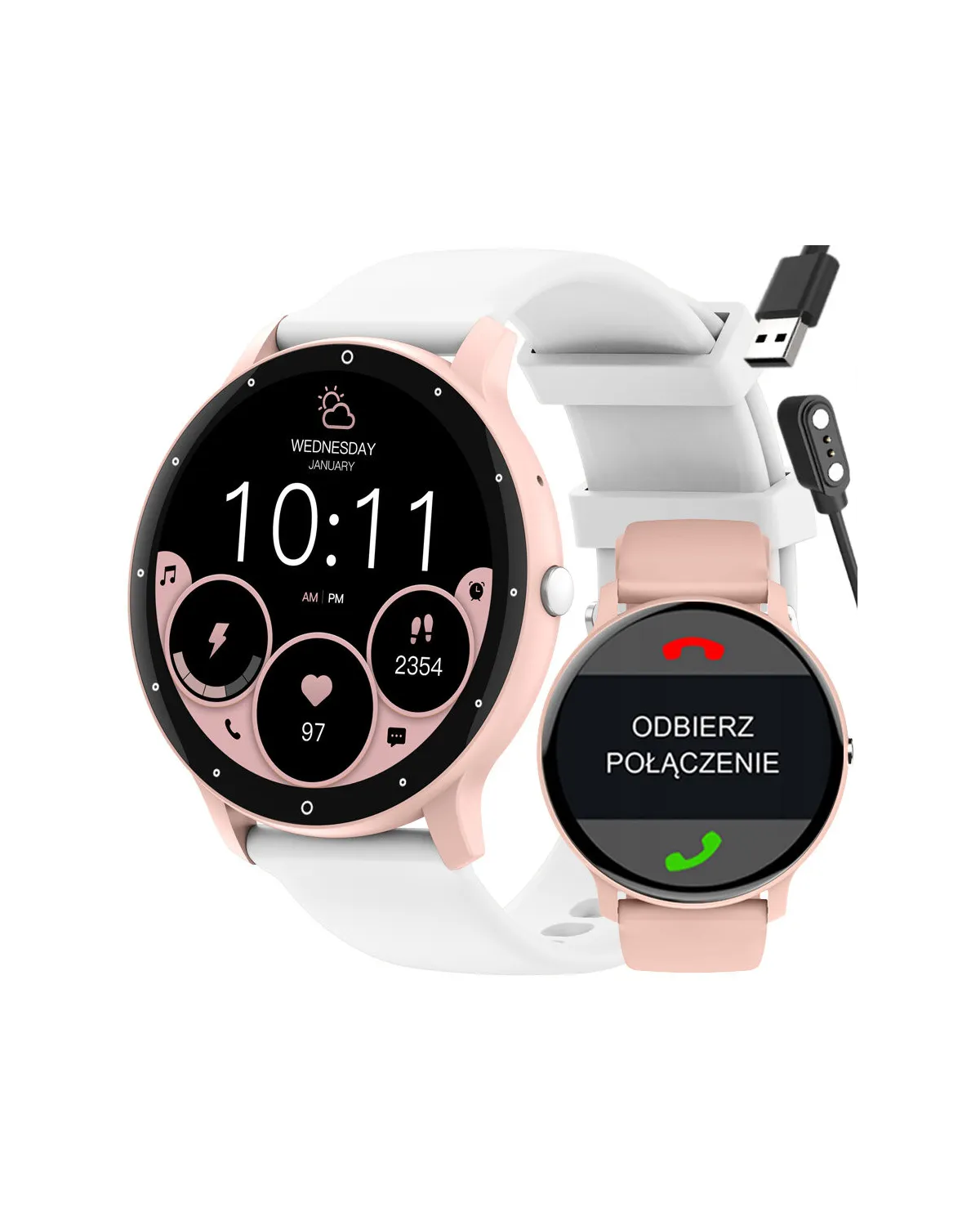 SMARTWATCH UNISEX GRAVITY GT1-6 PRO - ROZMOWY BLUETOOTH, DODATKOWY PASEK (sg027f)