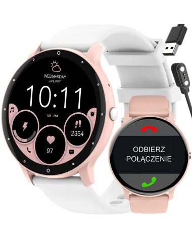 SMARTWATCH UNISEX GRAVITY GT1-6 PRO - ROZMOWY BLUETOOTH, DODATKOWY PASEK (sg027f)