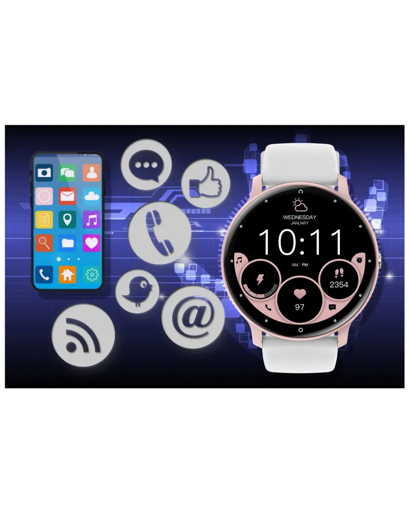 SMARTWATCH UNISEX GRAVITY GT1-6 PRO - ROZMOWY BLUETOOTH, DODATKOWY PASEK (sg027f)