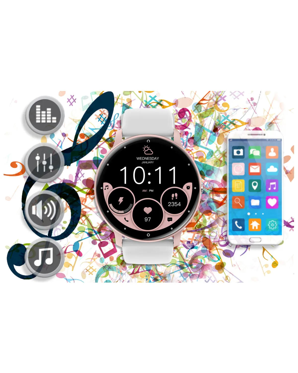 SMARTWATCH UNISEX GRAVITY GT1-6 PRO - ROZMOWY BLUETOOTH, DODATKOWY PASEK (sg027f)