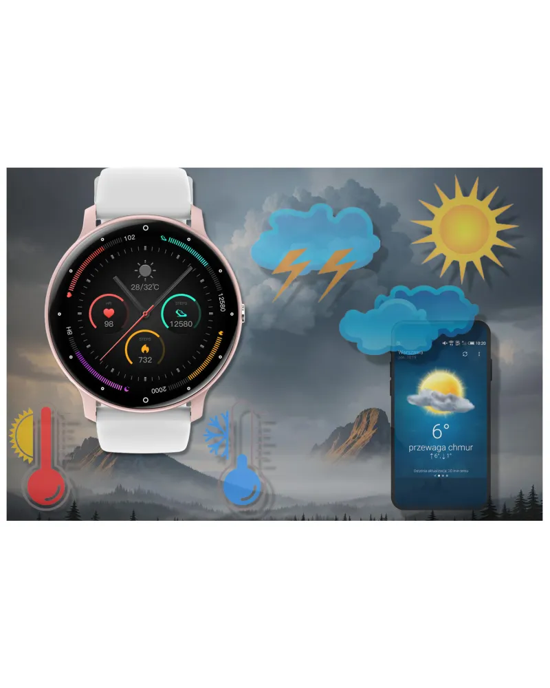 SMARTWATCH UNISEX GRAVITY GT1-6 PRO - ROZMOWY BLUETOOTH, DODATKOWY PASEK (sg027f)