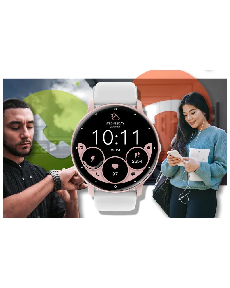 SMARTWATCH UNISEX GRAVITY GT1-6 PRO - ROZMOWY BLUETOOTH, DODATKOWY PASEK (sg027f)