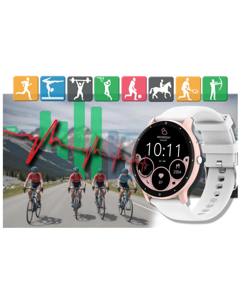 SMARTWATCH UNISEX GRAVITY GT1-6 PRO - ROZMOWY BLUETOOTH, DODATKOWY PASEK (sg027f)