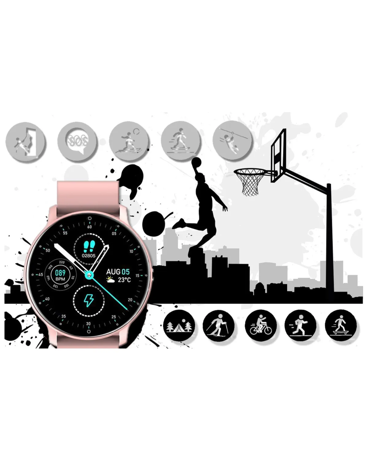 SMARTWATCH UNISEX GRAVITY GT1-1 - PULSOMETR, WŁASNE TARCZE (sg015a) SMARTWATCH UNISEX GRAVITY GT1-1 - PULSOMETR, WŁASNE TARCZE (sg015a)