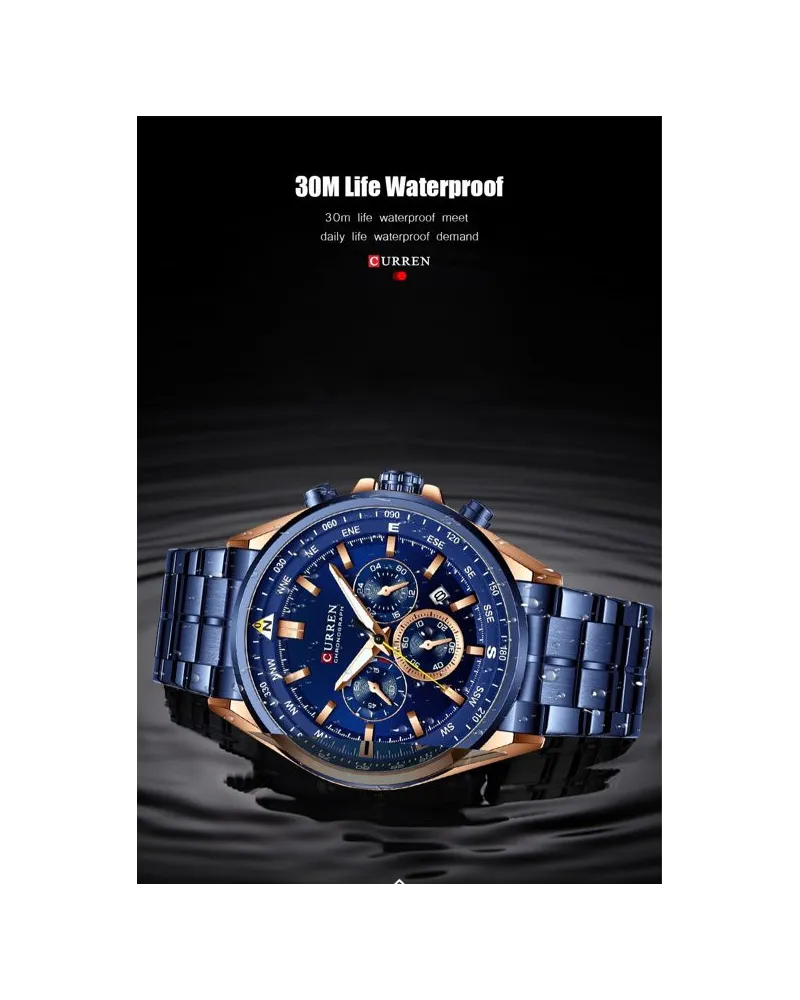 ZEGAREK MĘSKI CURREN 8399 (zc016d -CHRONOGRAF +BOX ZEGAREK MĘSKI CURREN 8399 (zc016d -CHRONOGRAF +BOX