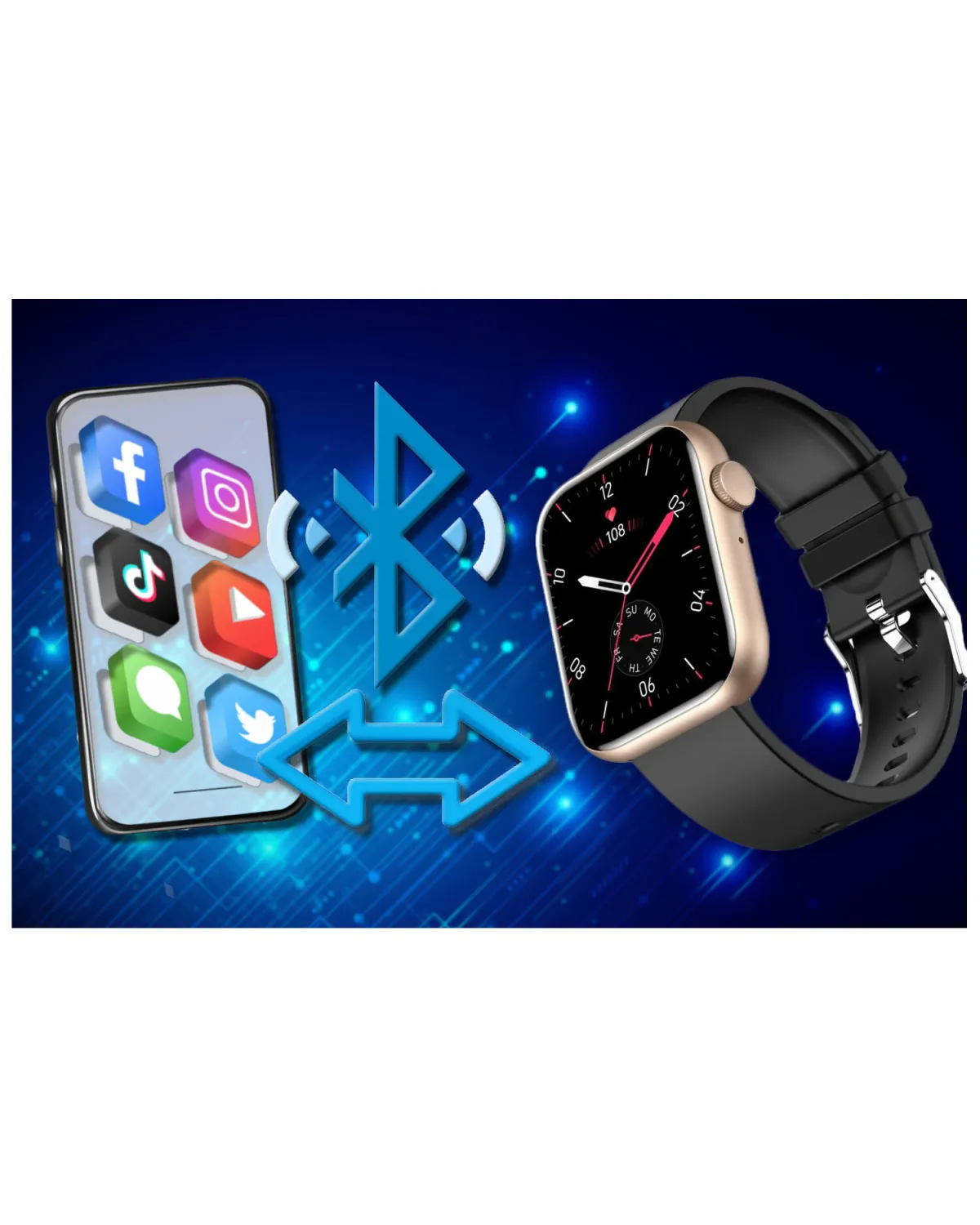 SMARTWATCH UNISEX GRAVITY GT3-2 - ROZMOWY BLUETOOTH, WŁASNE TARCZE (sg022b)