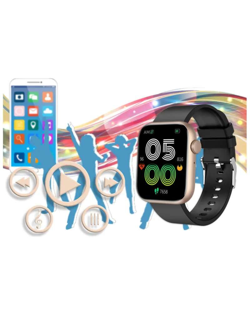 SMARTWATCH UNISEX GRAVITY GT3-2 - ROZMOWY BLUETOOTH, WŁASNE TARCZE (sg022b)