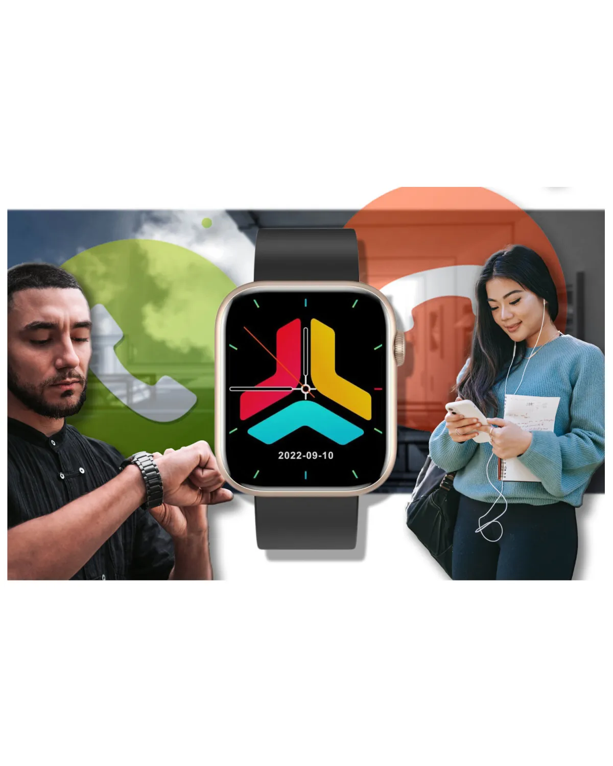 SMARTWATCH UNISEX GRAVITY GT3-2 - ROZMOWY BLUETOOTH, WŁASNE TARCZE (sg022b)