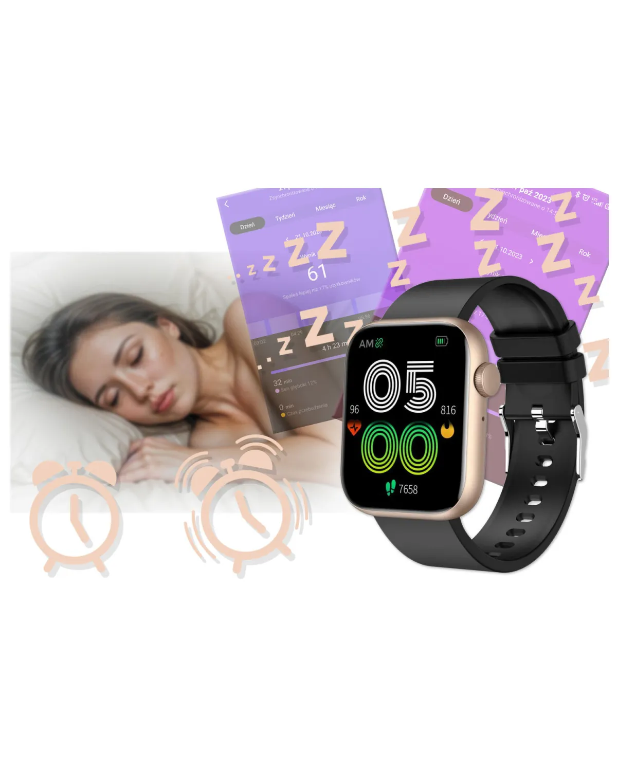 SMARTWATCH UNISEX GRAVITY GT3-2 - ROZMOWY BLUETOOTH, WŁASNE TARCZE (sg022b)