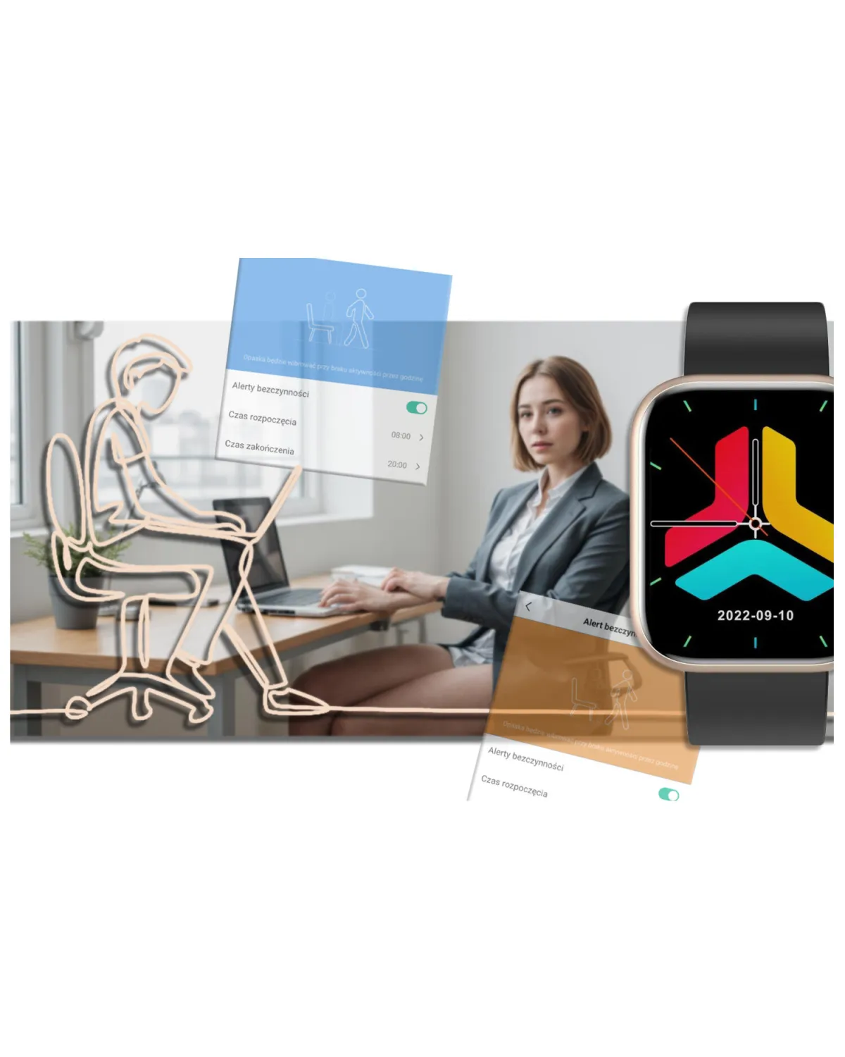 SMARTWATCH UNISEX GRAVITY GT3-2 - ROZMOWY BLUETOOTH, WŁASNE TARCZE (sg022b)