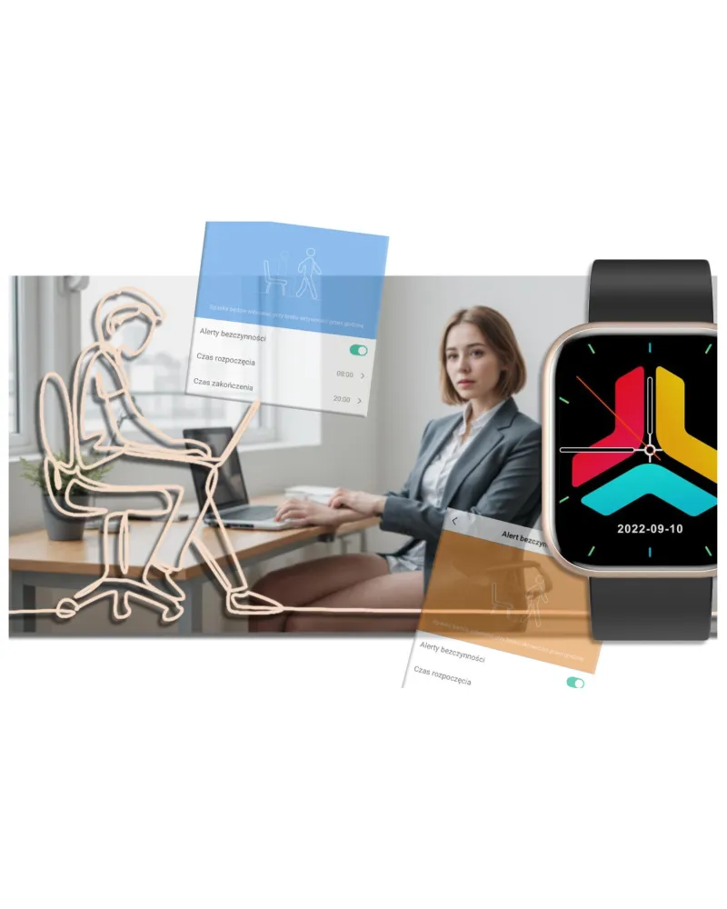 SMARTWATCH UNISEX GRAVITY GT3-2 - ROZMOWY BLUETOOTH, WŁASNE TARCZE (sg022b)