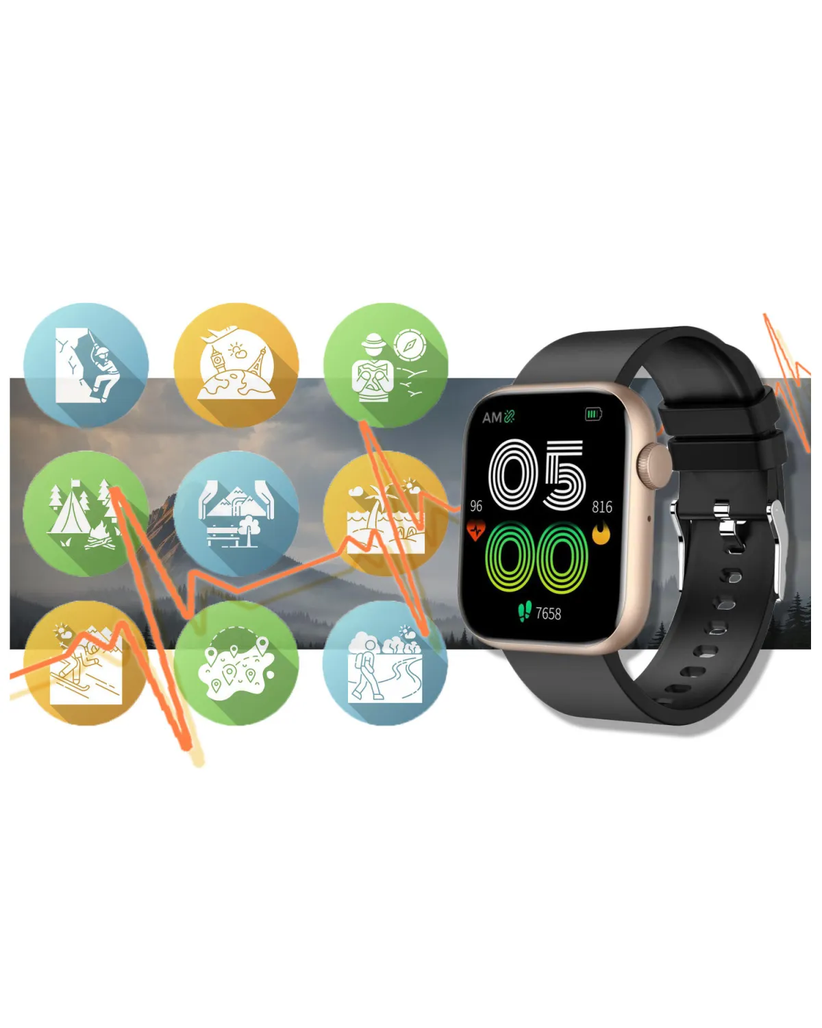 SMARTWATCH UNISEX GRAVITY GT3-2 - ROZMOWY BLUETOOTH, WŁASNE TARCZE (sg022b)
