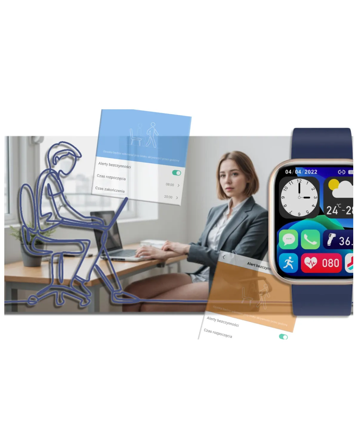 SMARTWATCH UNISEX GRAVITY GT3-4 - ROZMOWY BLUETOOTH, WŁASNE TARCZE (sg022d)