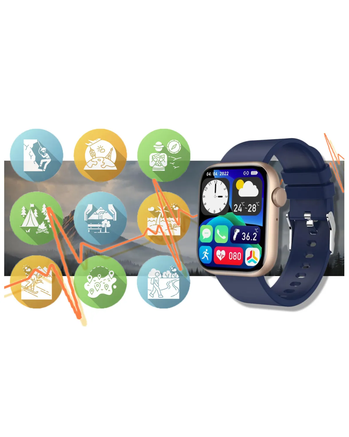 SMARTWATCH UNISEX GRAVITY GT3-4 - ROZMOWY BLUETOOTH, WŁASNE TARCZE (sg022d)