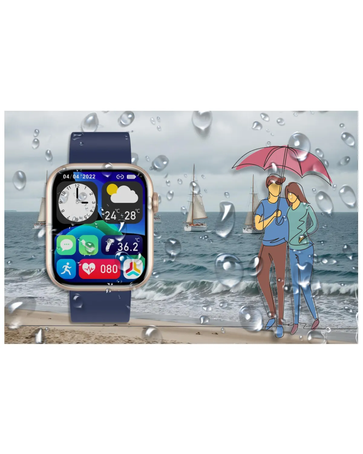 SMARTWATCH UNISEX GRAVITY GT3-4 - ROZMOWY BLUETOOTH, WŁASNE TARCZE (sg022d)