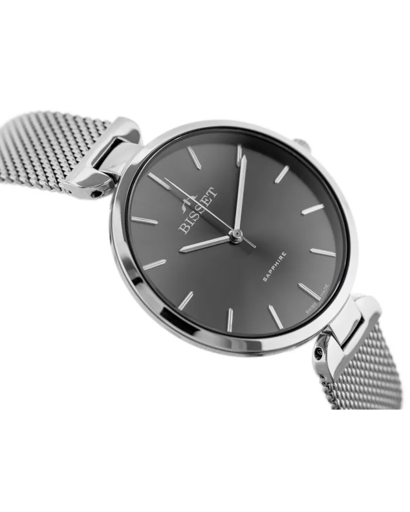 ZEGAREK DAMSKI BISSET BSBF28 (zb583a) - SZAFIROWE SZKŁO