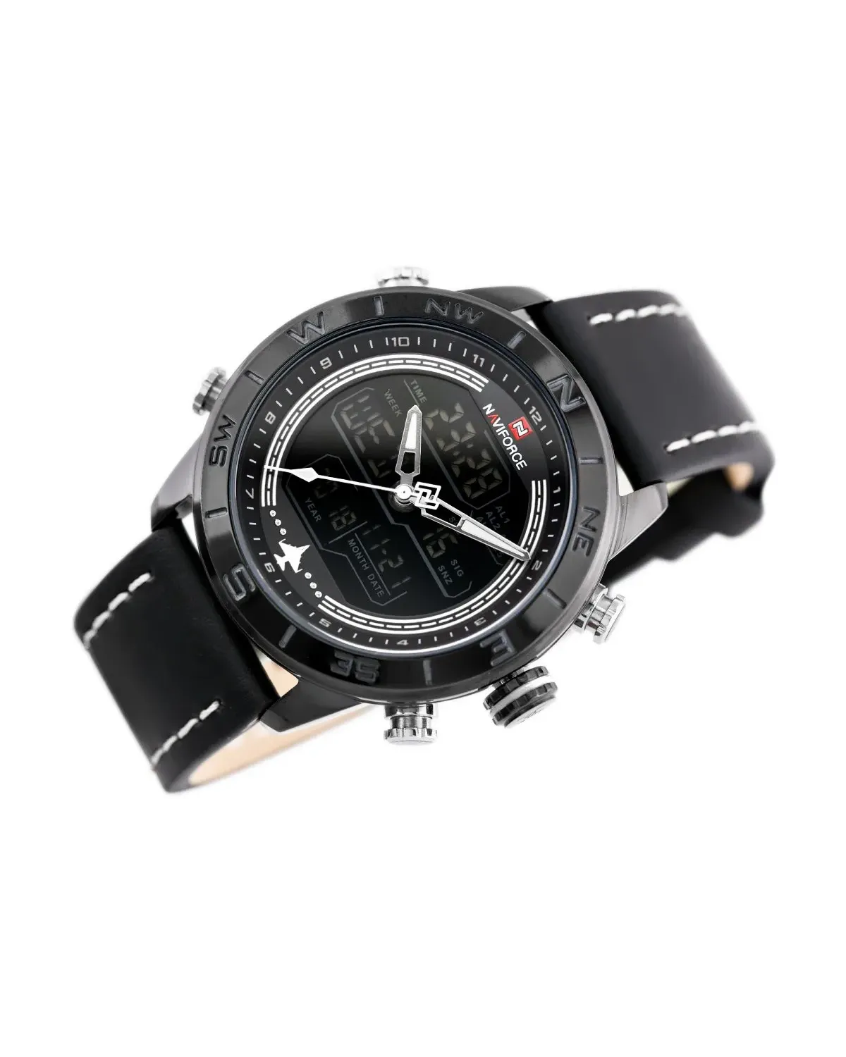 ZEGAREK MĘSKI NAVIFORCE - NF9144 (zn077a) - black/white + box ZEGAREK MĘSKI NAVIFORCE - NF9144 (zn077a) - black/white + box