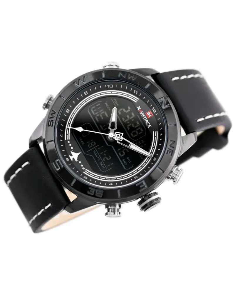 ZEGAREK MĘSKI NAVIFORCE - NF9144 (zn077a) - black/white + box ZEGAREK MĘSKI NAVIFORCE - NF9144 (zn077a) - black/white + box