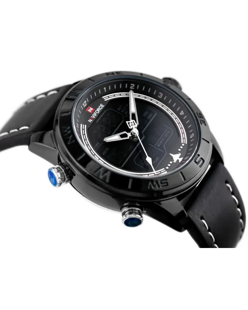 ZEGAREK MĘSKI NAVIFORCE - NF9144 (zn077a) - black/white + box ZEGAREK MĘSKI NAVIFORCE - NF9144 (zn077a) - black/white + box