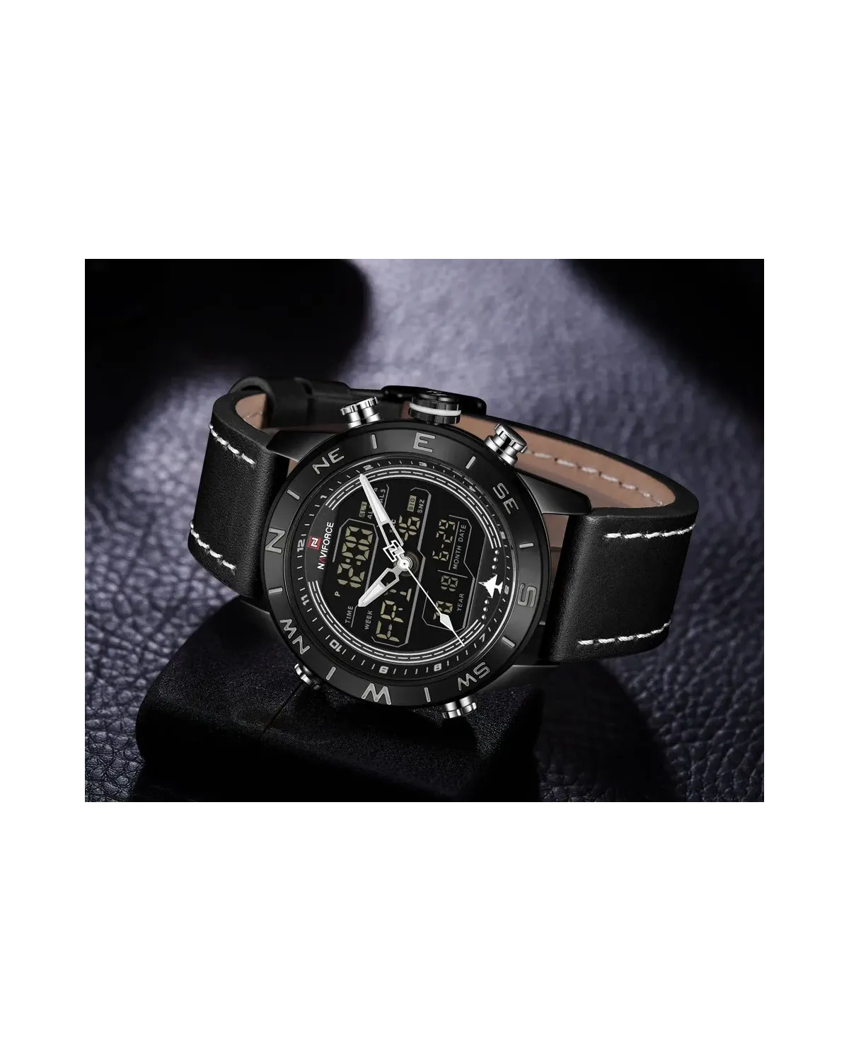 ZEGAREK MĘSKI NAVIFORCE - NF9144 (zn077a) - black/white + box ZEGAREK MĘSKI NAVIFORCE - NF9144 (zn077a) - black/white + box