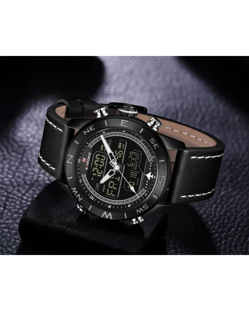 ZEGAREK MĘSKI NAVIFORCE - NF9144 (zn077a) - black/white + box ZEGAREK MĘSKI NAVIFORCE - NF9144 (zn077a) - black/white + box