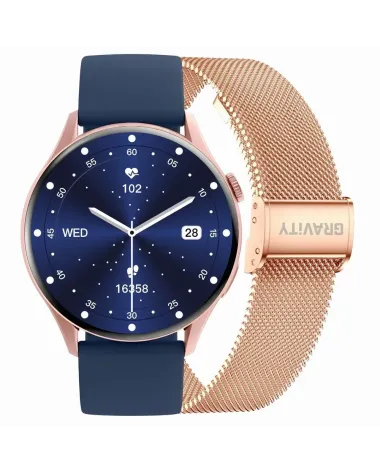 SMARTWATCH DAMSKI GRAVITY GT11-6 - AMOLED, DODATKOWY PASEK (sg044f)