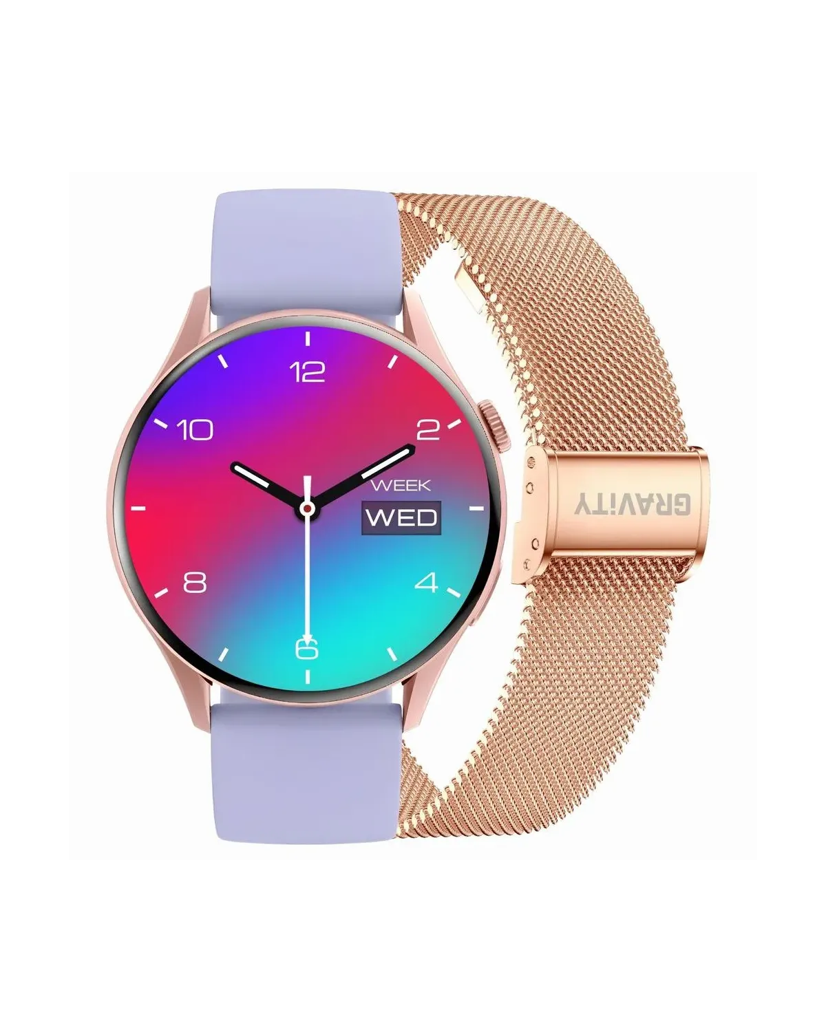 SMARTWATCH DAMSKI GRAVITY GT11-7 - AMOLED, DODATKOWY PASEK (sg044g)