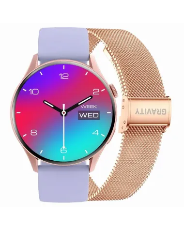 SMARTWATCH DAMSKI GRAVITY GT11-7 - AMOLED, DODATKOWY PASEK (sg044g)