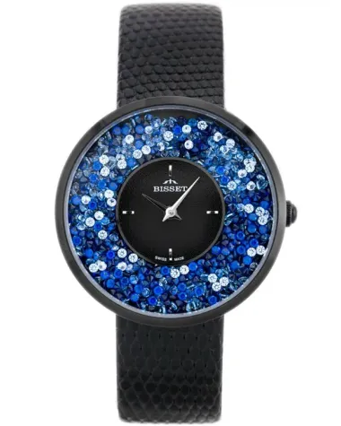 ZEGAREK DAMSKI BISSET BSAE04 - black/blue (zb541e)